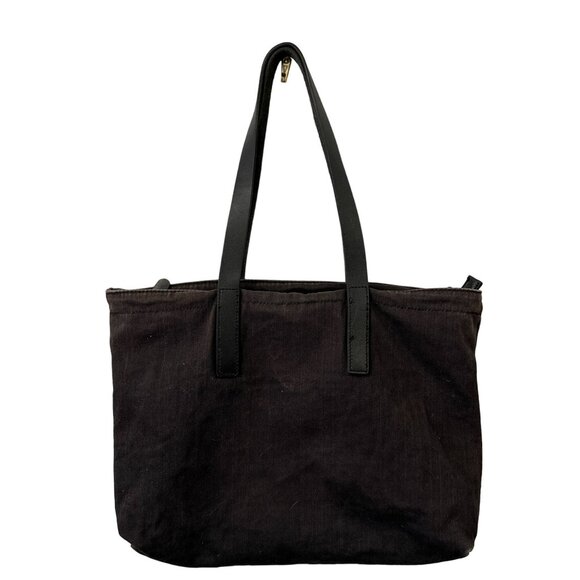 Everlane Gray Black Cotton Blend Tote Bag Purse Shoulder Distressed Flawed - Picture 1 of 9